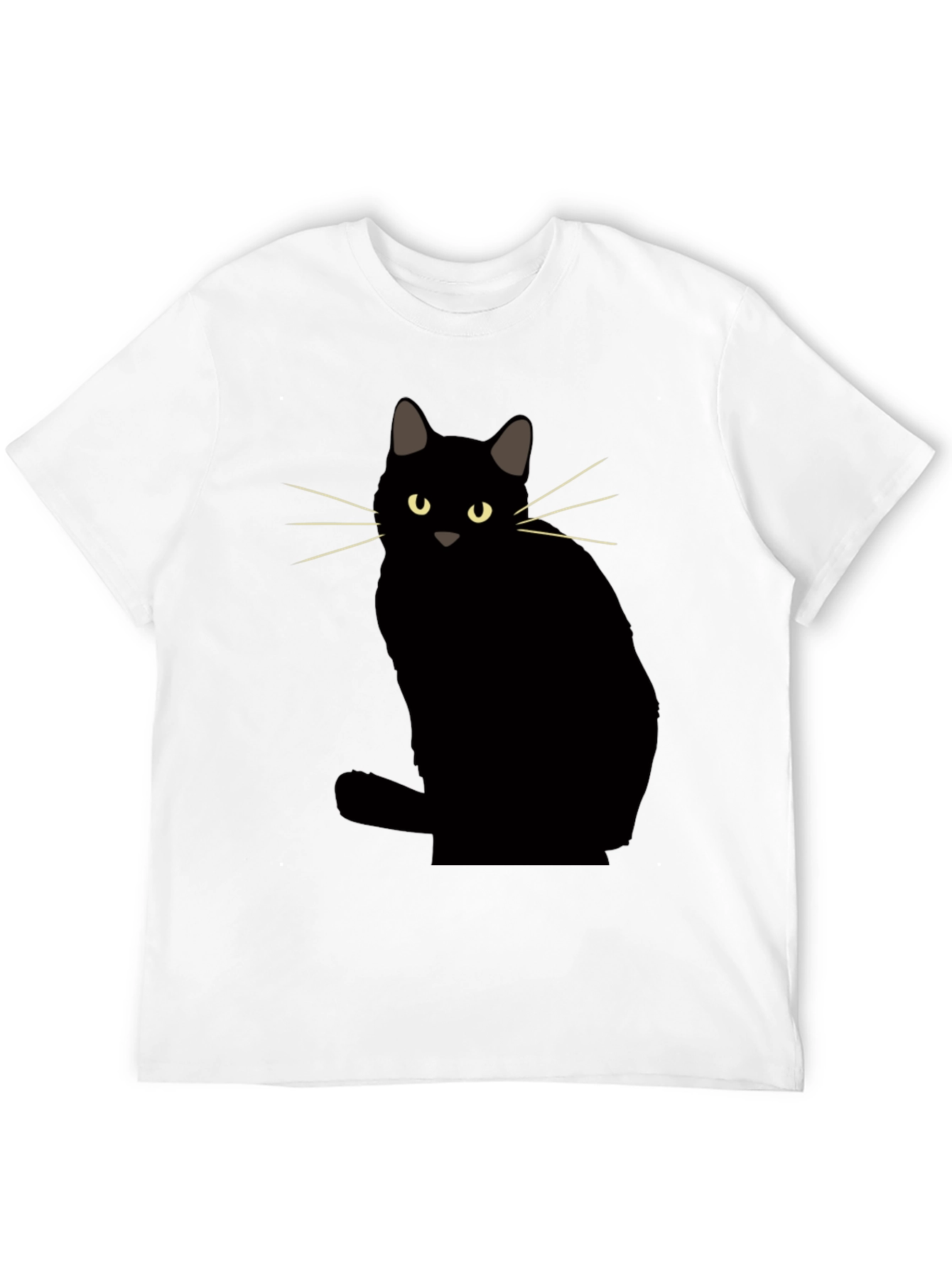 Camiseta Negra con Diseño de Gato