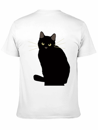 Camiseta Negra con Diseño de Gato