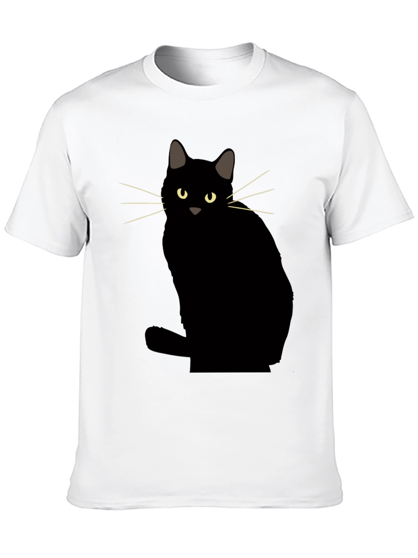 Camiseta Negra con Diseño de Gato