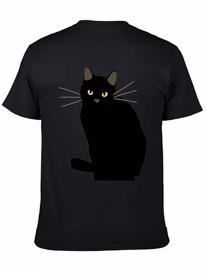 Camiseta Negra con Diseño de Gato