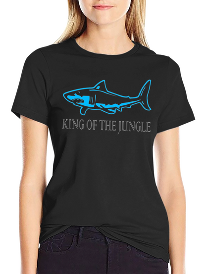 Camiseta Negra Tiburón Rey de la Jungla