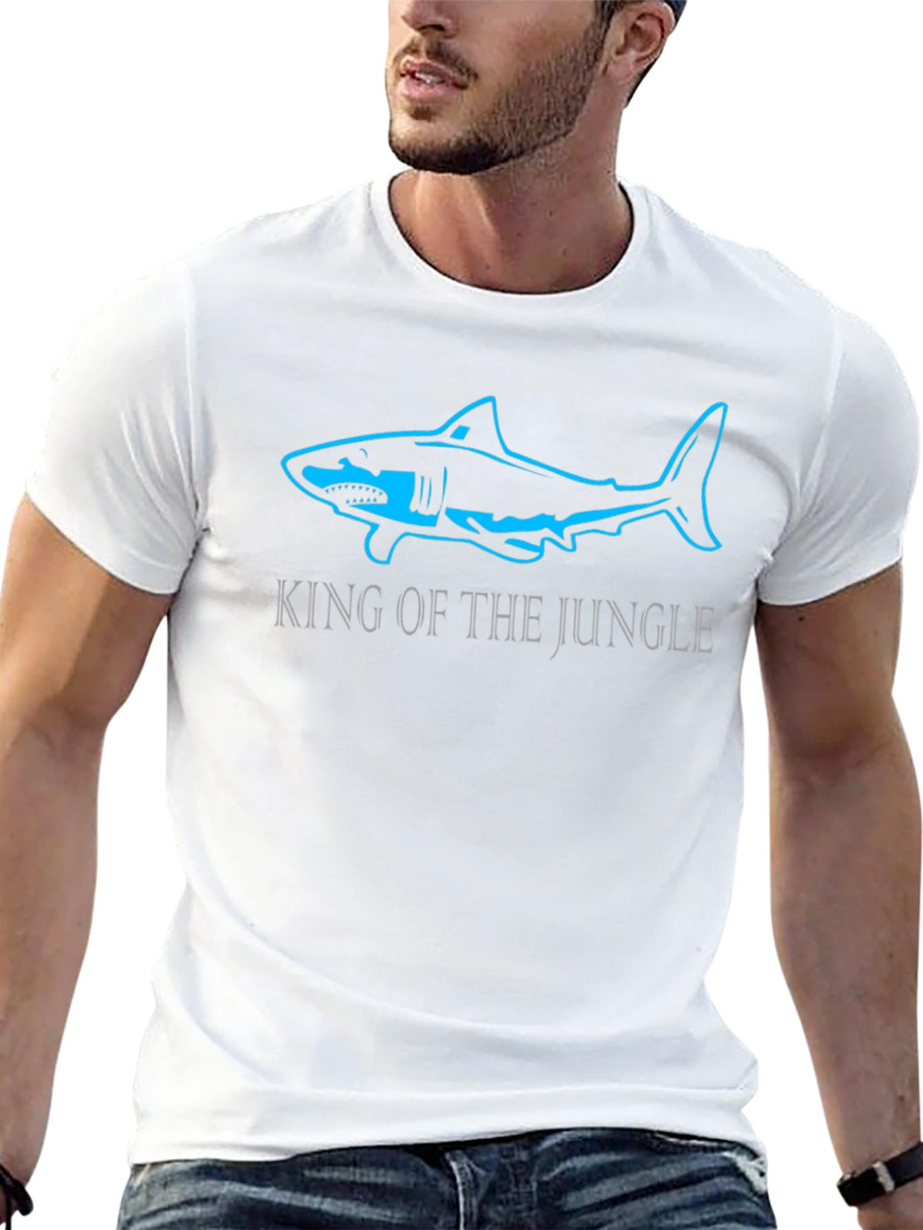 Camiseta Negra Tiburón Rey de la Jungla
