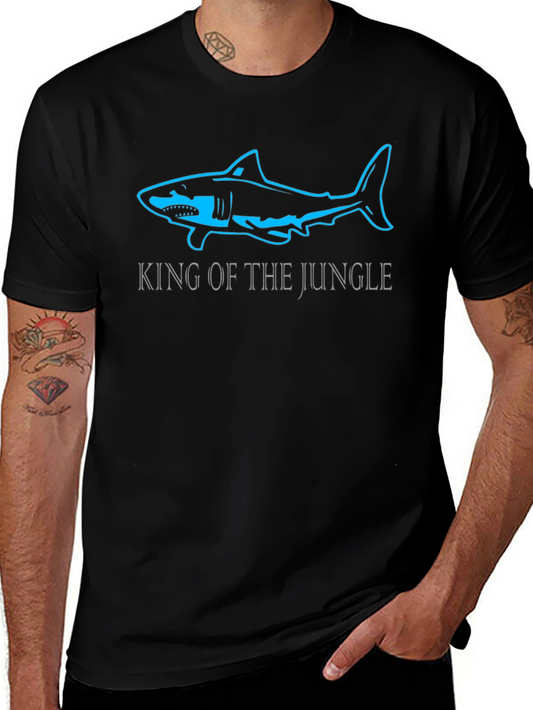 Camiseta Negra Tiburón Rey de la Jungla