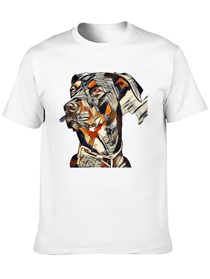Camiseta Negra con Diseño Abstracto de Doberman
