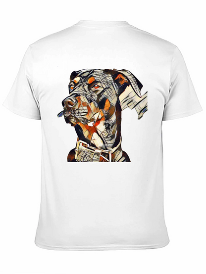 Camiseta Negra con Diseño Abstracto de Doberman