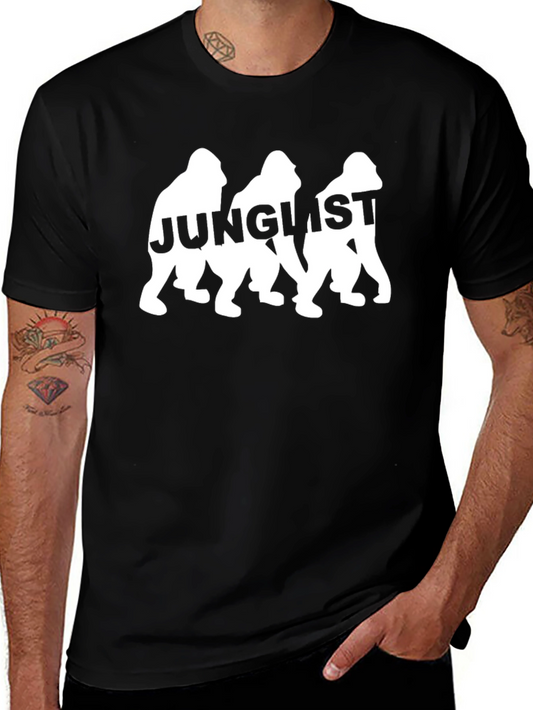 Camiseta Negra Junglist Gorila Estampado