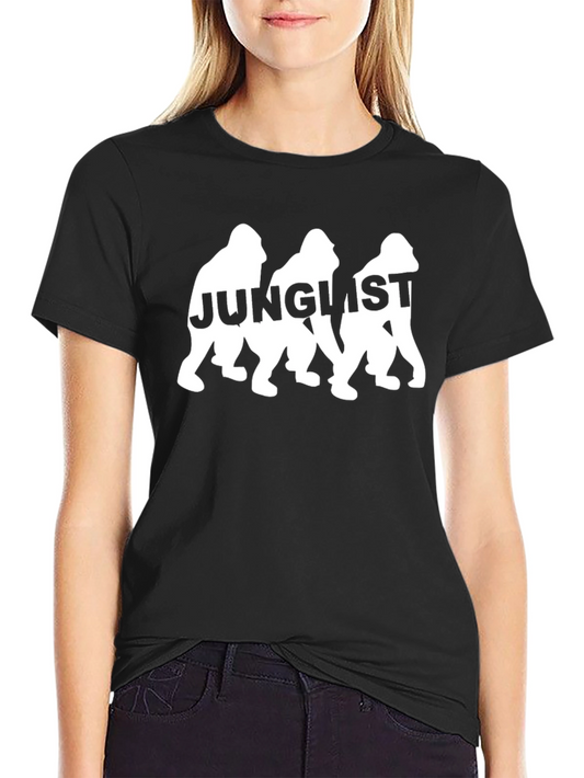 Camiseta Negra Junglist Gorila Estampado