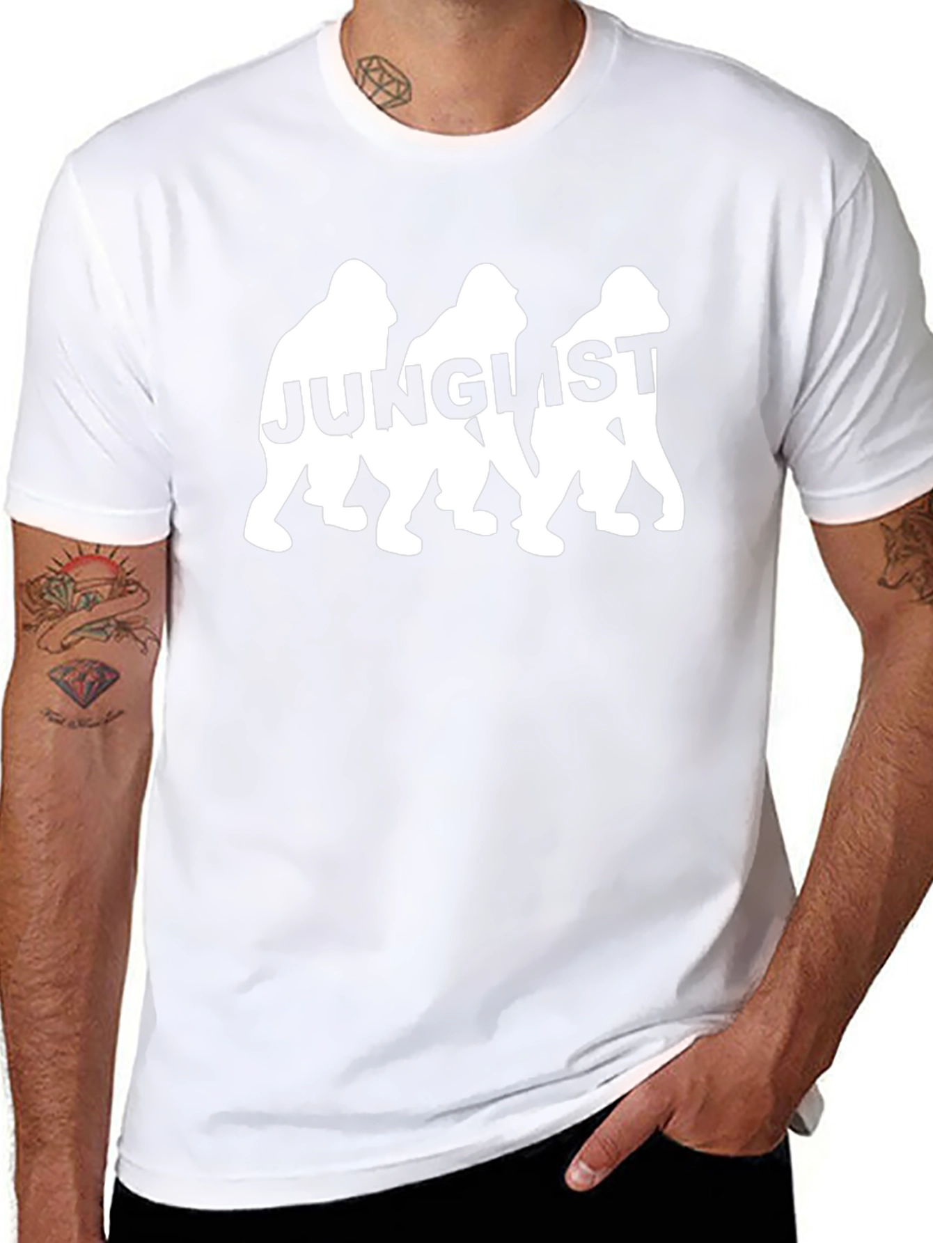 Camiseta Negra Junglist Gorila Estampado