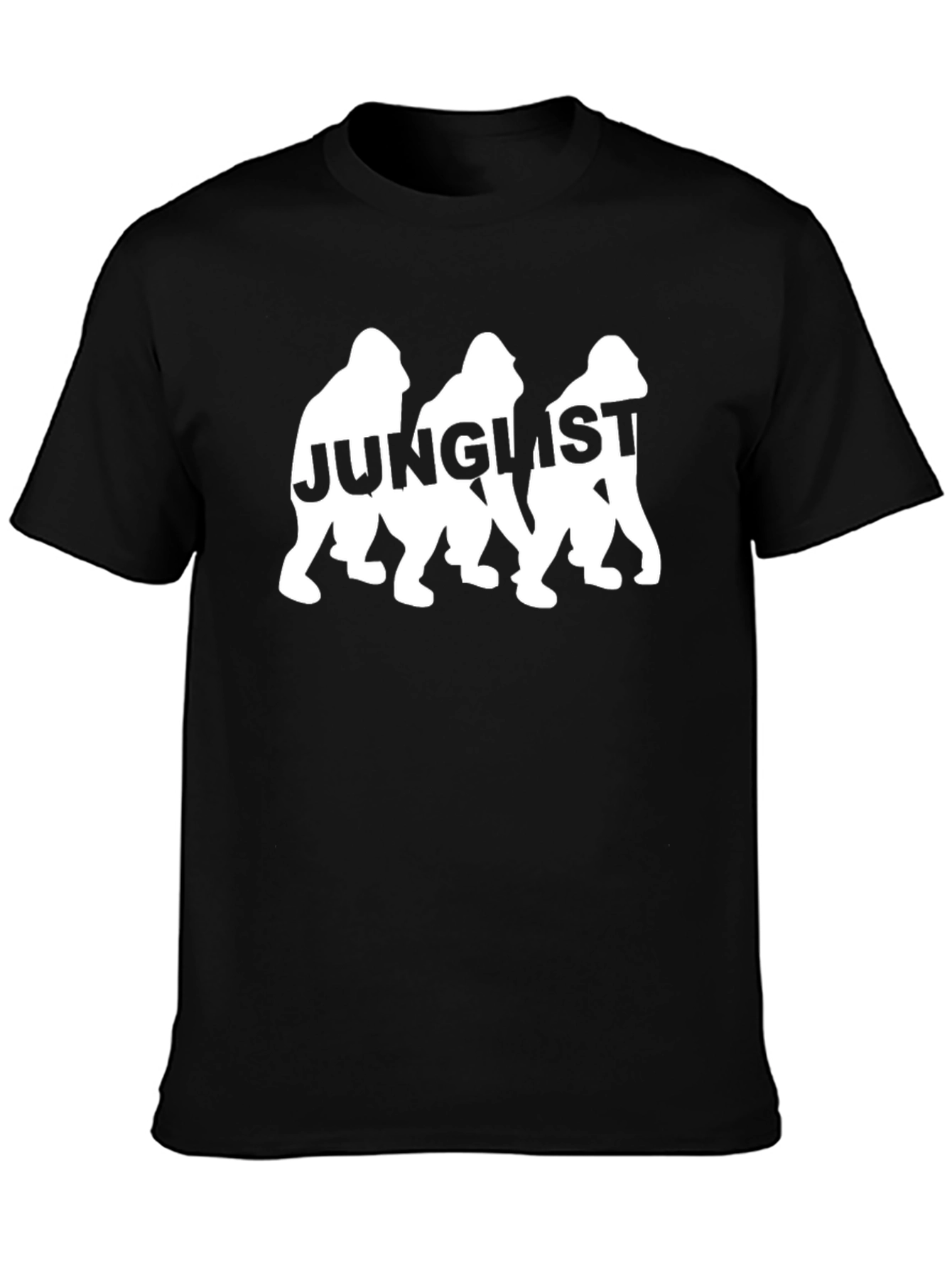 Camiseta Negra Junglist Gorila Estampado