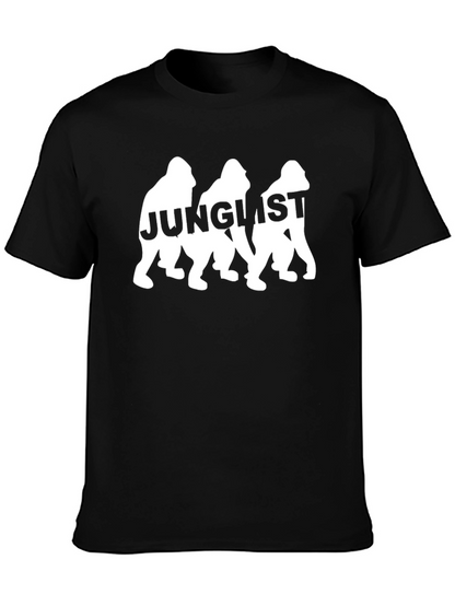 Camiseta Negra Junglist Gorila Estampado