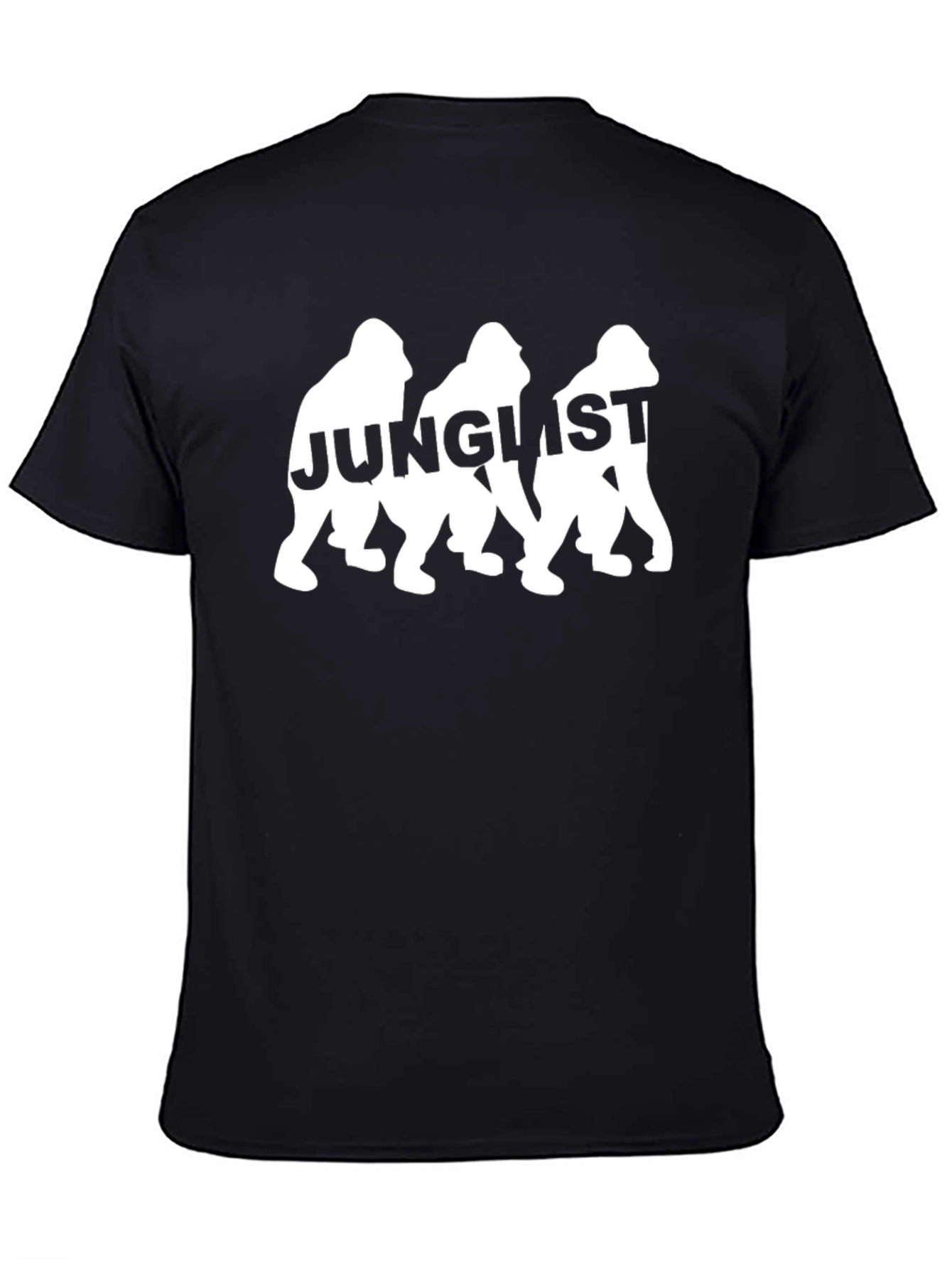 Camiseta Negra Junglist Gorila Estampado