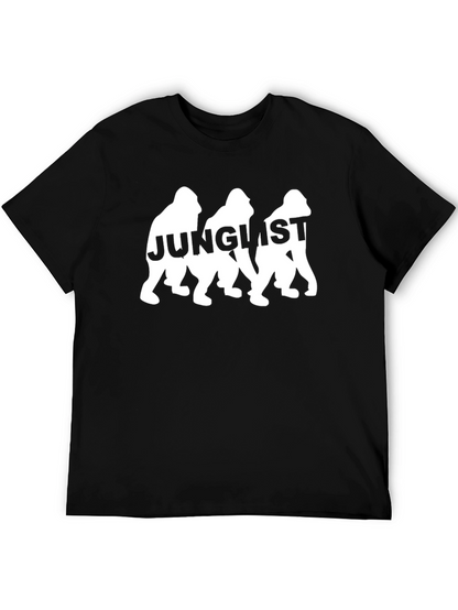 Camiseta Negra Junglist Gorila Estampado