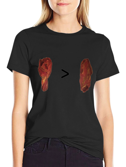 Camiseta Negra con Diseño Divertido de Pollo