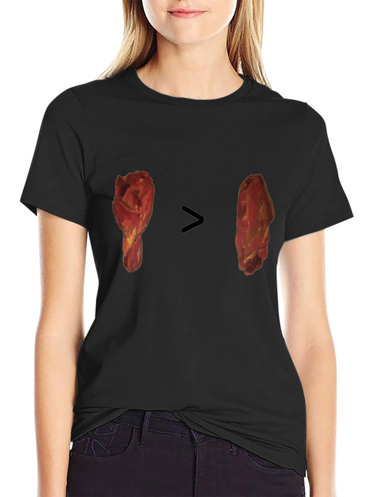 Camiseta Negra con Diseño Divertido de Pollo