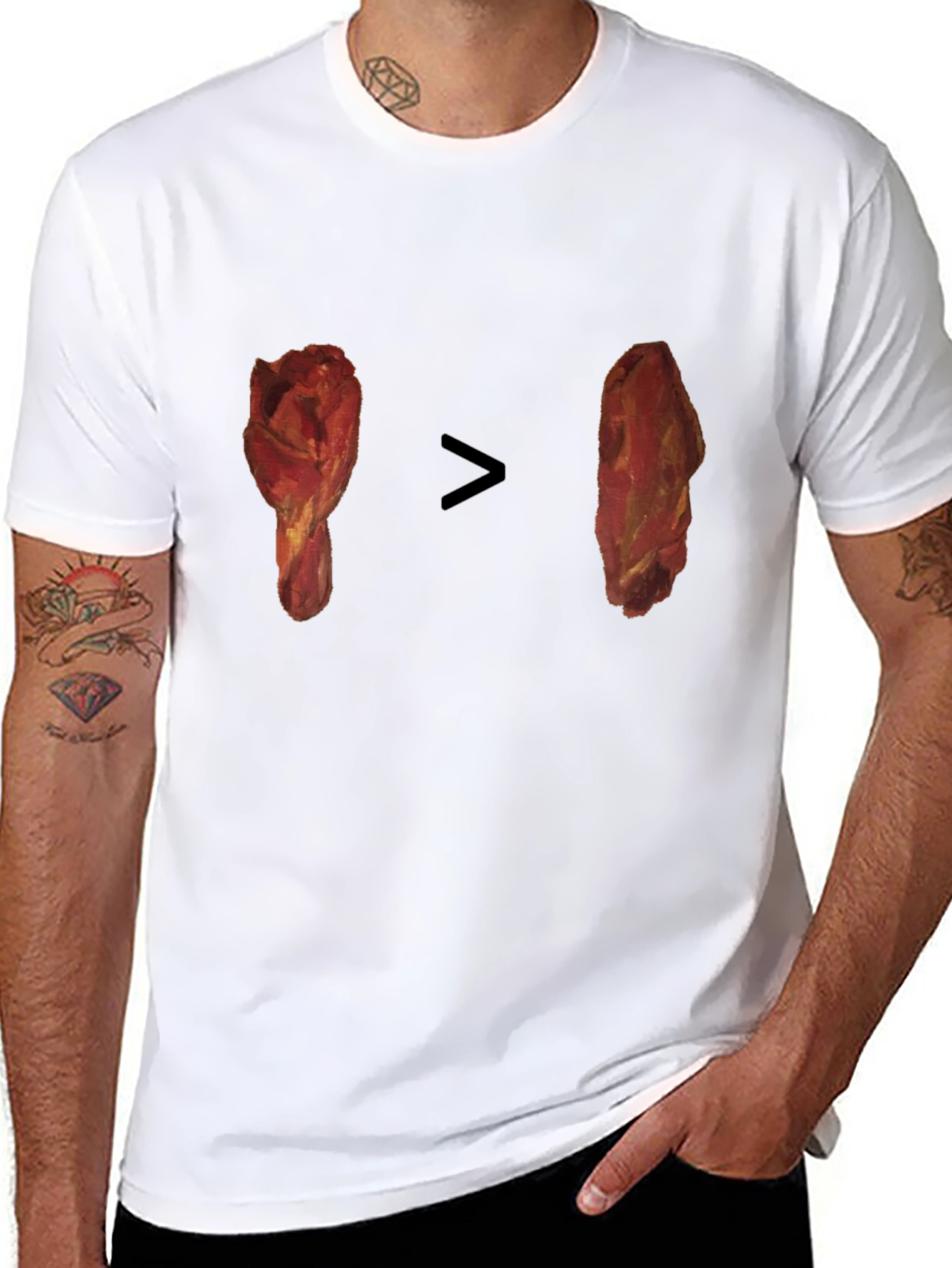 Camiseta Negra con Diseño Divertido de Pollo