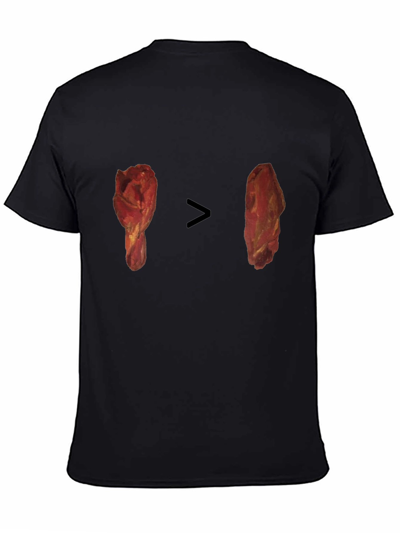 Camiseta Negra con Diseño Divertido de Pollo