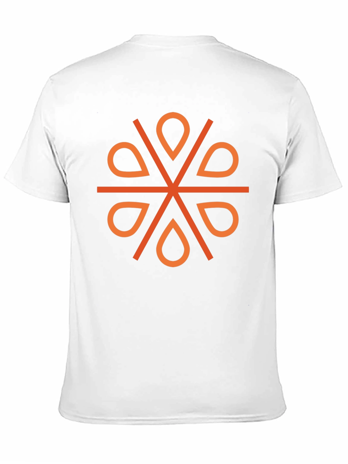 Camiseta Negra Diseño Geométrico Naranja