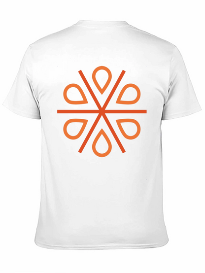Camiseta Negra Diseño Geométrico Naranja
