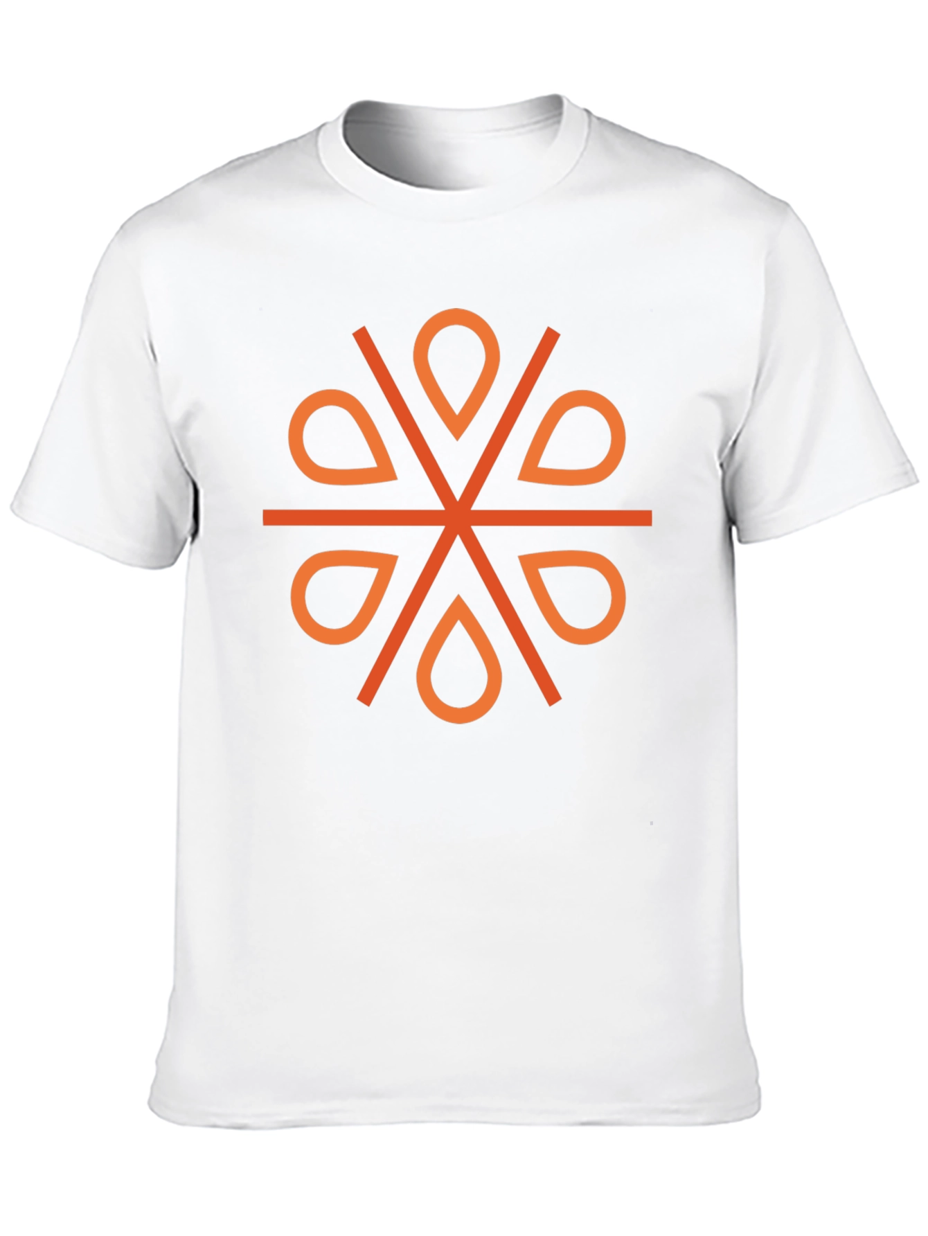 Camiseta Negra Diseño Geométrico Naranja