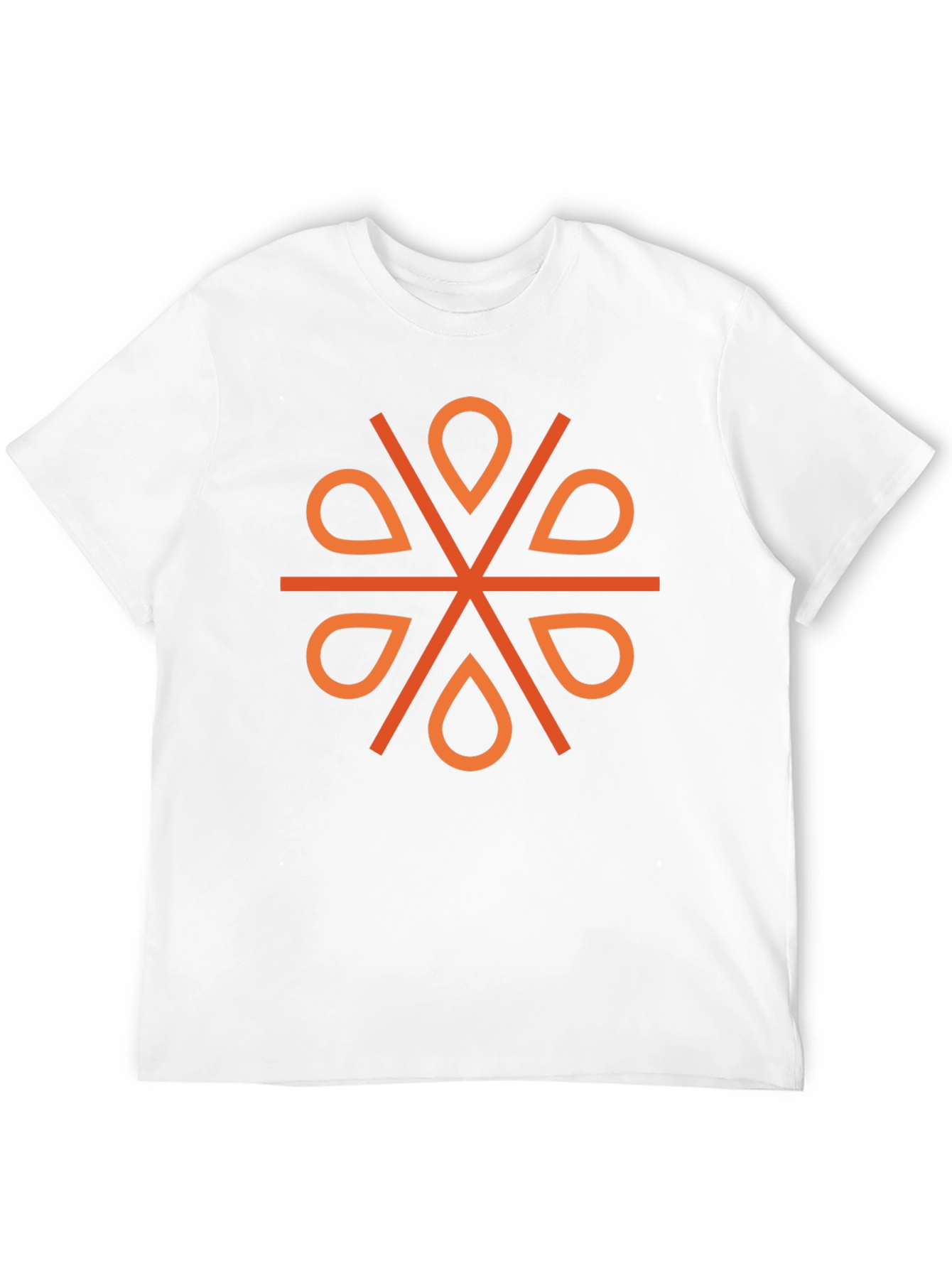 Camiseta Negra Diseño Geométrico Naranja