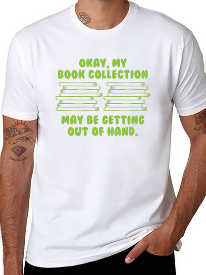 Camiseta Negra Humorística Mi Colección de Libros