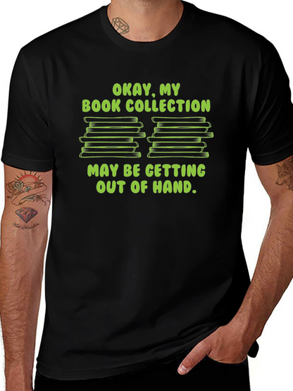 Camiseta Negra Humorística Mi Colección de Libros