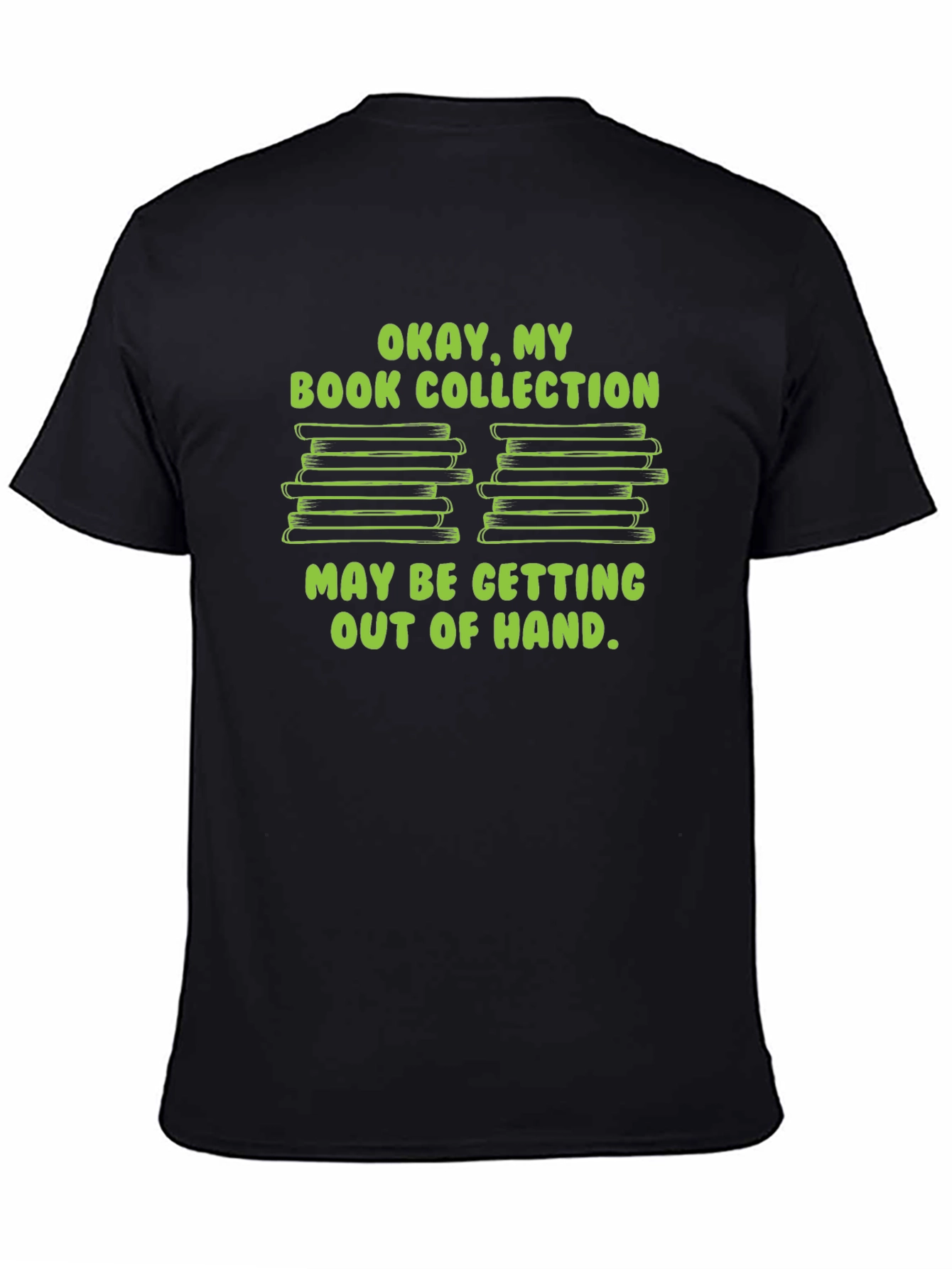 Camiseta Negra Humorística Mi Colección de Libros