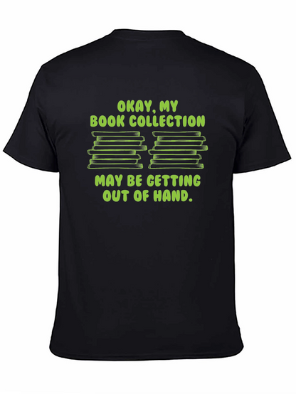 Camiseta Negra Humorística Mi Colección de Libros