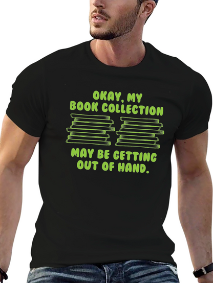 Camiseta Negra Humorística Mi Colección de Libros