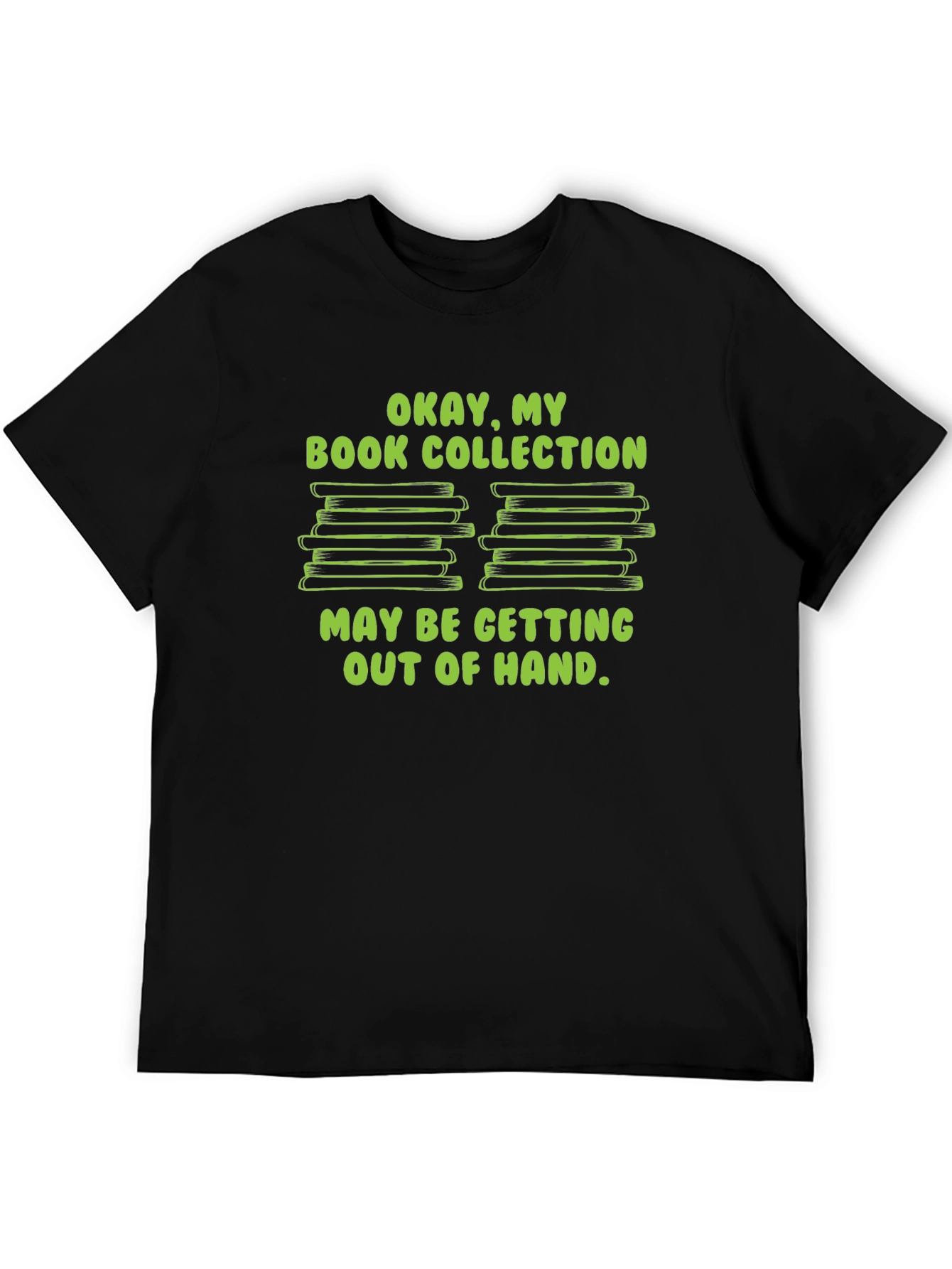 Camiseta Negra Humorística Mi Colección de Libros