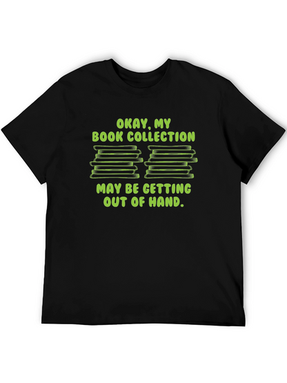 Camiseta Negra Humorística Mi Colección de Libros