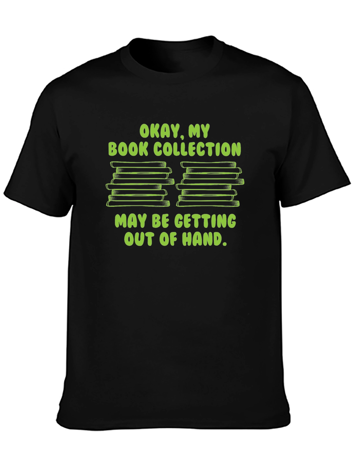 Camiseta Negra Humorística Mi Colección de Libros