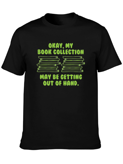 Camiseta Negra Humorística Mi Colección de Libros