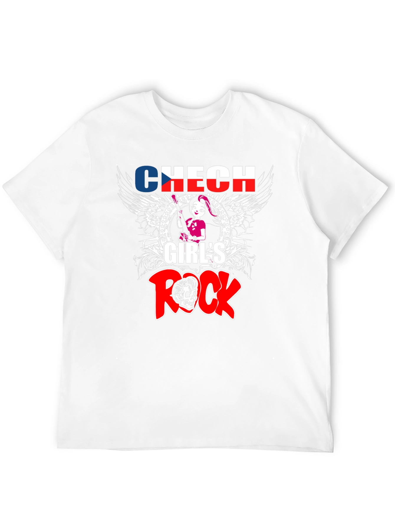 Camiseta Negra Czech Girls Rock - Diseño Único