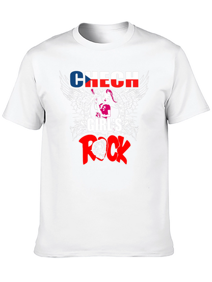 Camiseta Negra Czech Girls Rock - Diseño Único