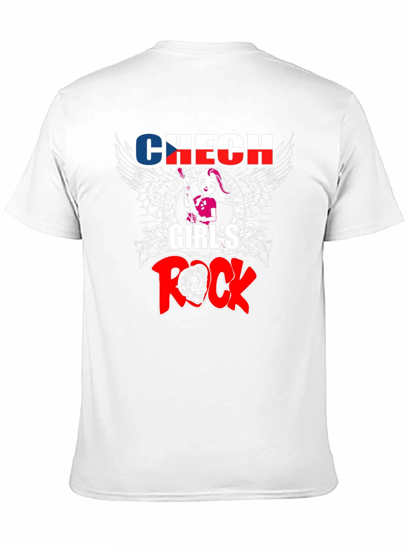 Camiseta Negra Czech Girls Rock - Diseño Único