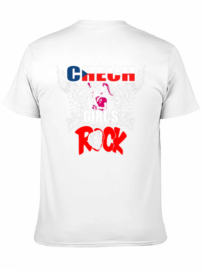 Camiseta Negra Czech Girls Rock - Diseño Único