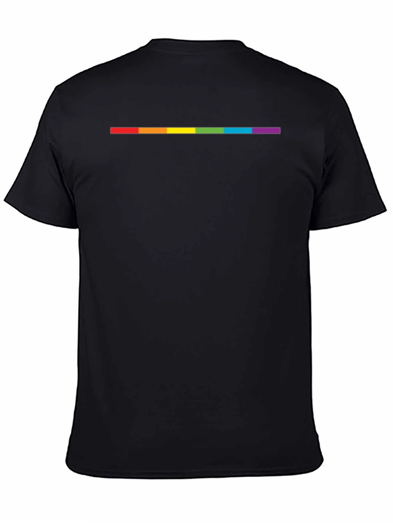Camiseta Negra Línea Arcoíris Orgullo LGBT
