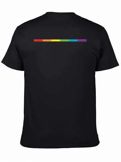Camiseta Negra Línea Arcoíris Orgullo LGBT