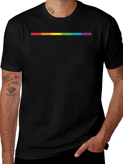 Camiseta Negra Línea Arcoíris Orgullo LGBT