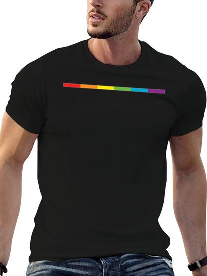 Camiseta Negra Línea Arcoíris Orgullo LGBT