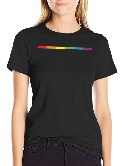 Camiseta Negra Línea Arcoíris Orgullo LGBT