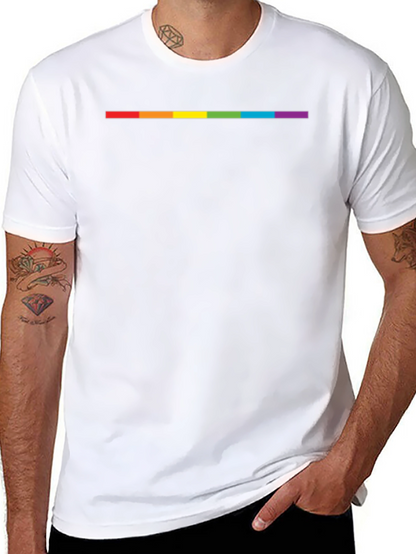 Camiseta Negra Línea Arcoíris Orgullo LGBT