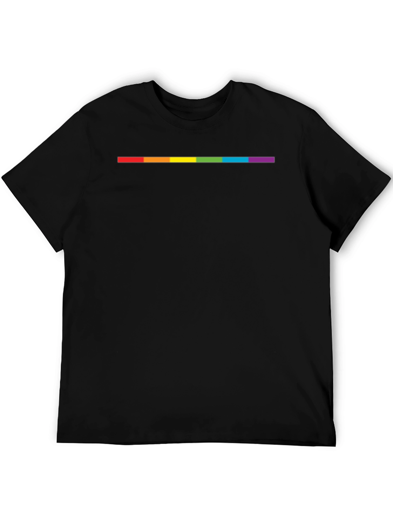 Camiseta Negra Línea Arcoíris Orgullo LGBT