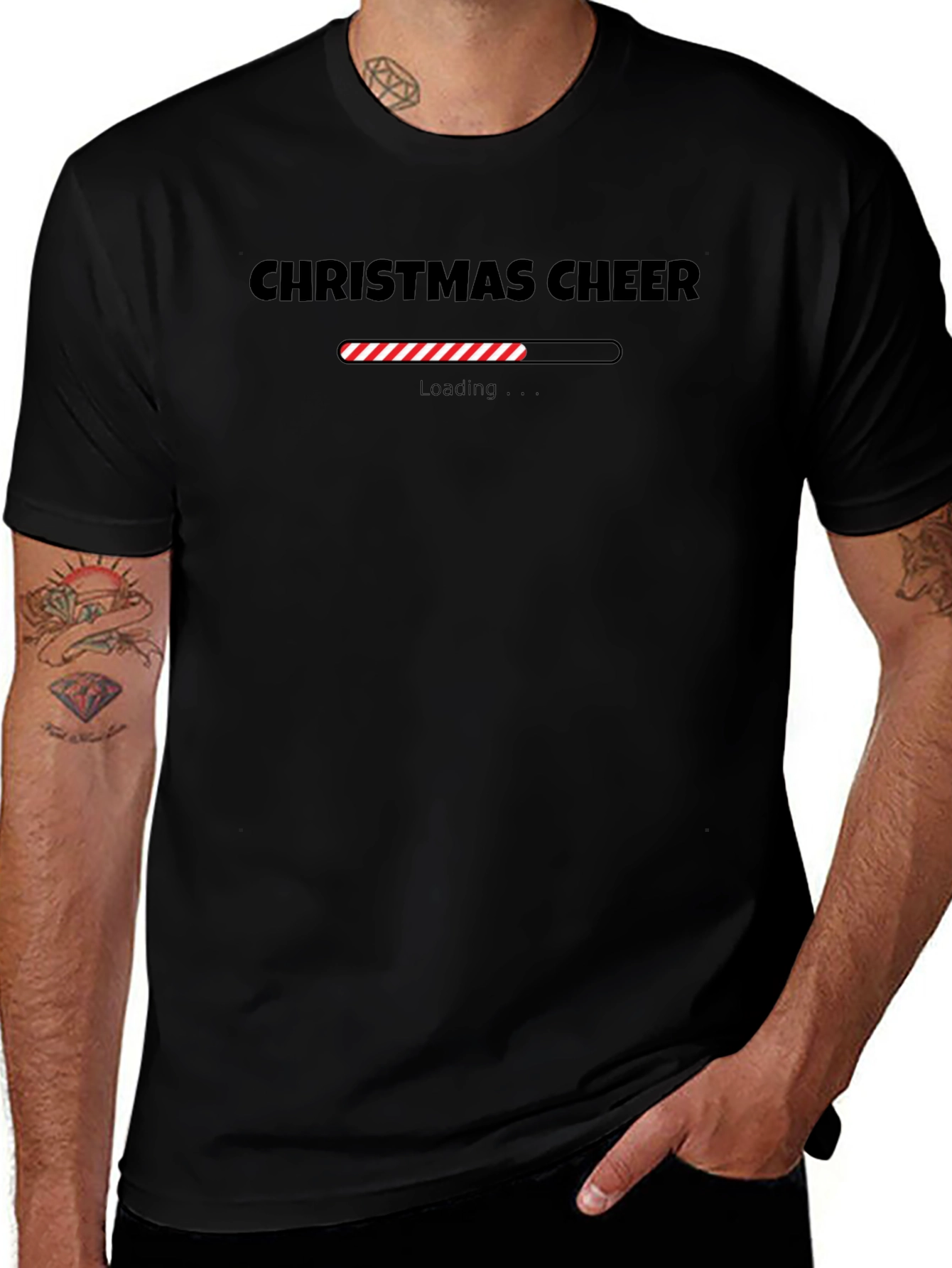 Camiseta Negra Christmas Cheer en Carga
