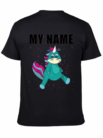 Camiseta Negra Unicornio Personalizada