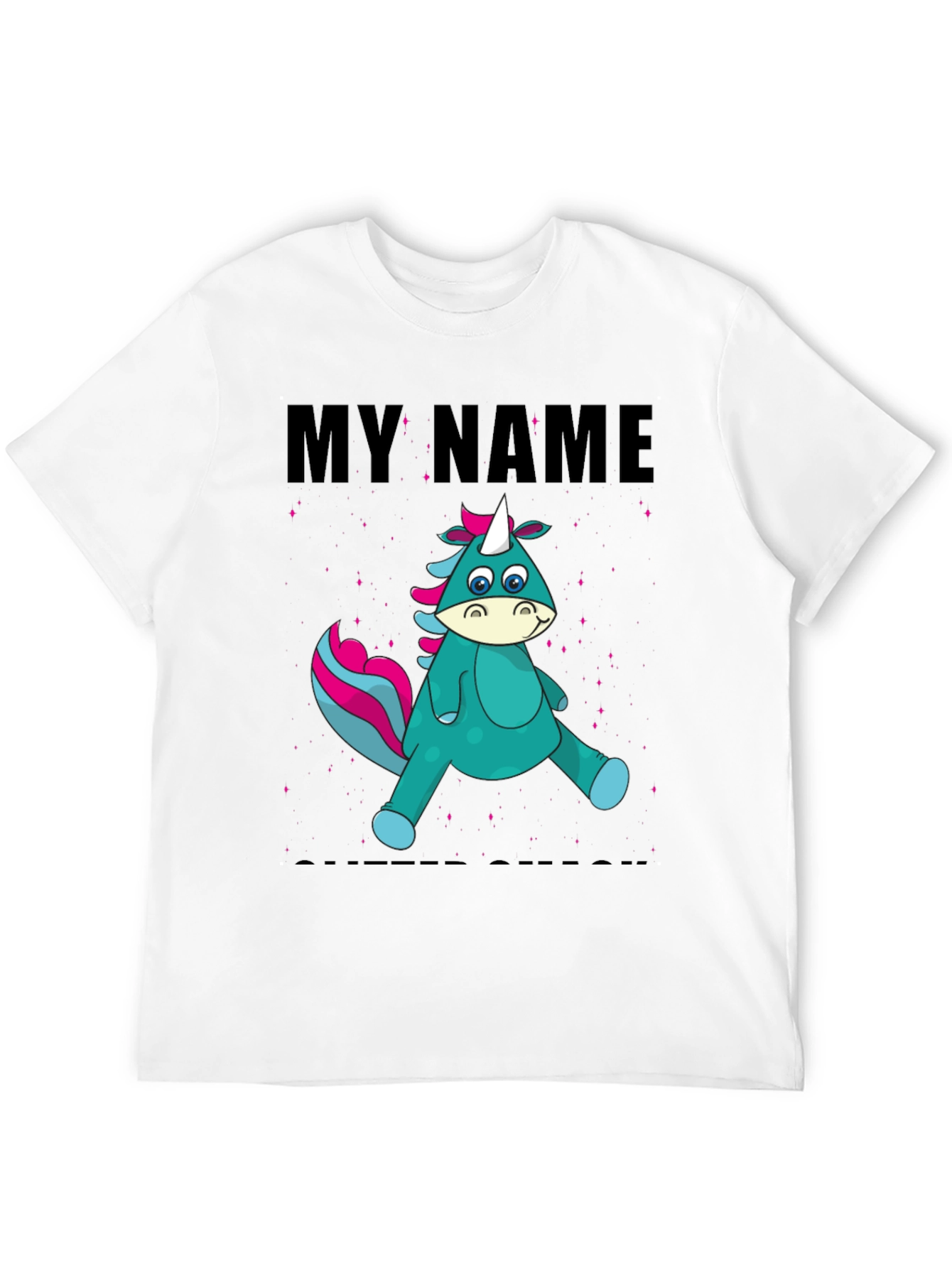 Camiseta Negra Unicornio Personalizada