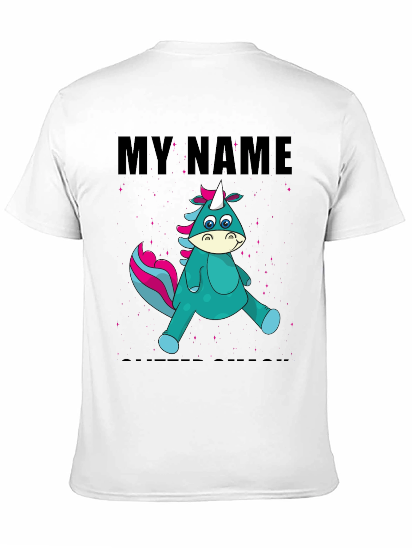 Camiseta Negra Unicornio Personalizada