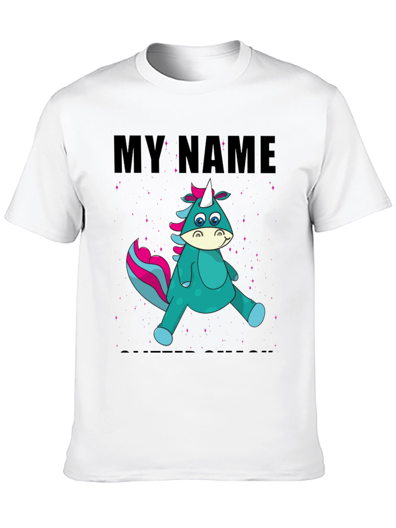Camiseta Negra Unicornio Personalizada