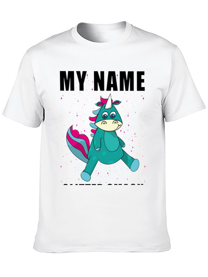 Camiseta Negra Unicornio Personalizada